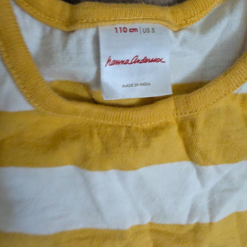 Lemon Print Yellow and White Kids Dress - Picture 2 of 2